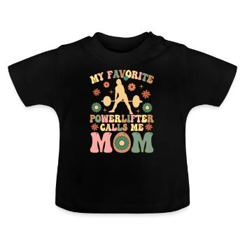 Powerlifting Haltérophilie - T-shirt bio col rond Bébé - noir - Devant
