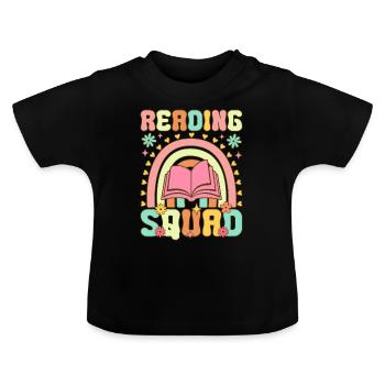 Groovy Book Reader - Baby Organic T-Shirt with Round Neck - black - Front