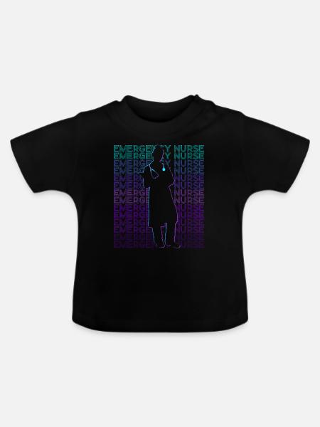 Notfallschwester ER Krankenschwester Retro - Baby Bio-T-Shirt mit Rundhals - Schwarz
