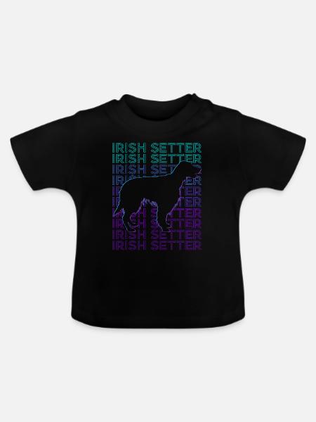 Irish Setter Hund Retro - Baby Bio-T-Shirt mit Rundhals - Schwarz