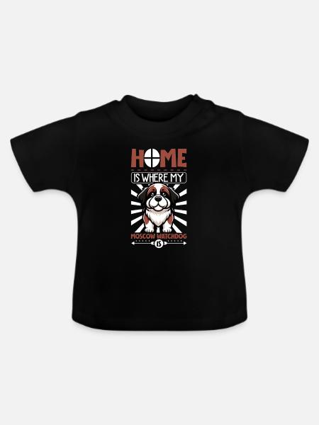 Zuhause - Moskauer Wachhund - Baby Bio-T-Shirt mit Rundhals - Schwarz