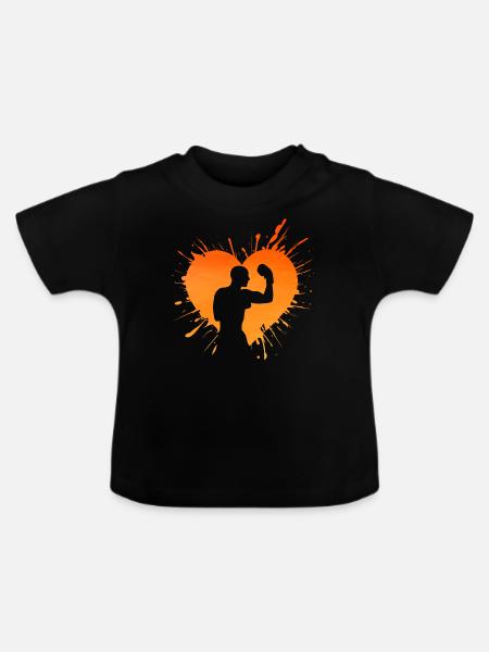 Boxen - Baby Bio-T-Shirt mit Rundhals - Schwarz