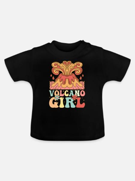 Vulkan-Mädchen Lava Geologin - Baby Bio-T-Shirt mit Rundhals - Schwarz