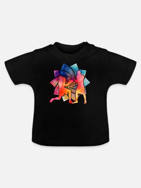 Boxen - Baby Bio-T-Shirt mit Rundhals - Schwarz