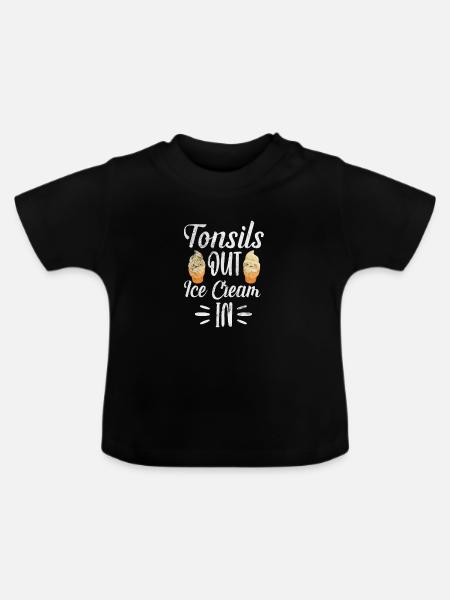 Eiscreme - Baby Bio-T-Shirt mit Rundhals - Schwarz