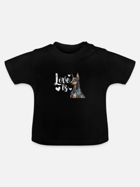 Dobermann - Baby Bio-T-Shirt mit Rundhals - Schwarz