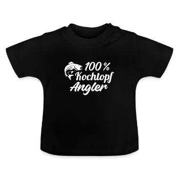 100 % Cooking Top Catcher Pêche Pêcheur Passion - T-shirt bio col rond Bébé - noir - Devant