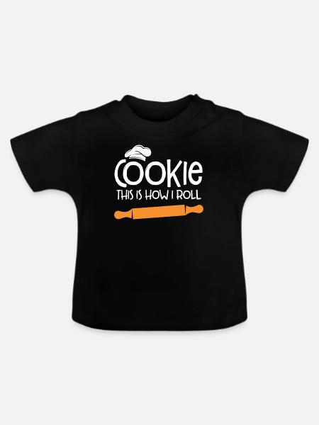 Bäcker Bäckerein Backwaren Backen Geschenk - Baby Bio-T-Shirt mit Rundhals - Schwarz