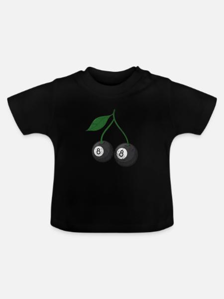 Kirsche - Baby Bio-T-Shirt mit Rundhals - Schwarz