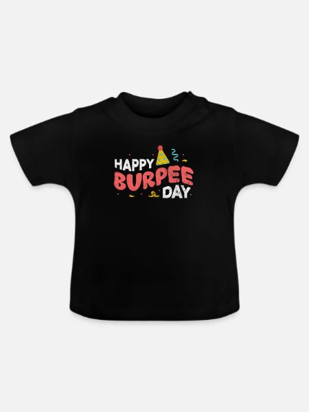 Burpees - Baby Bio-T-Shirt mit Rundhals - Schwarz