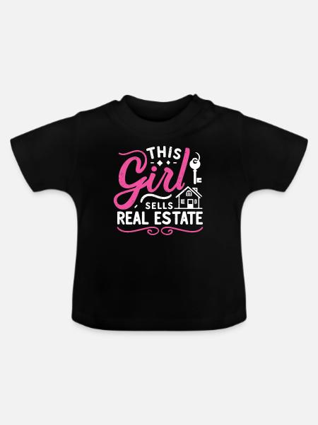Immobilienmakler - Baby Bio-T-Shirt mit Rundhals - Schwarz
