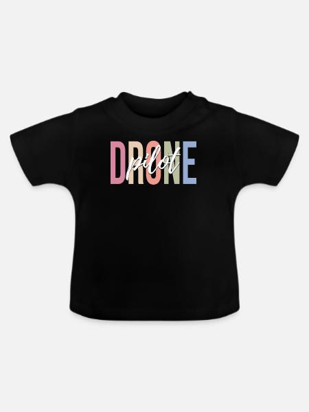 RC-Flugzeug Drohne Quadcopter - Baby Bio-T-Shirt mit Rundhals - Schwarz