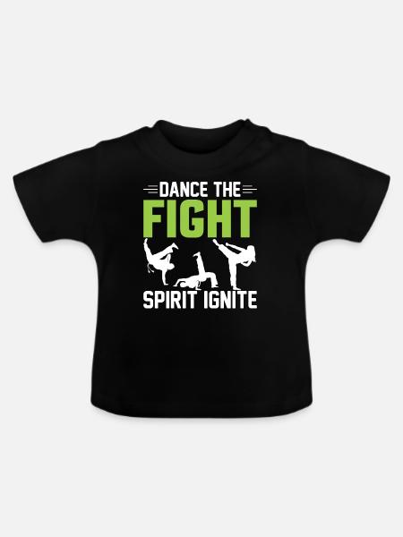 Tanzen Sie den Kampfgeist - Baby Bio-T-Shirt mit Rundhals - Schwarz
