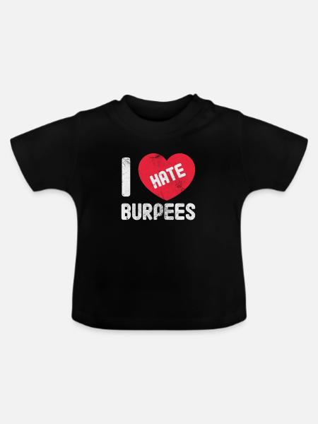 Burpees - Baby Bio-T-Shirt mit Rundhals - Schwarz