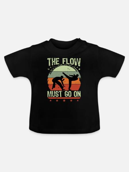 Der Flow muss weitergehen - Baby Bio-T-Shirt mit Rundhals - Schwarz