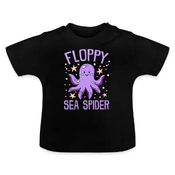 Illustration drôle d’araignée de mer souple de pieuvre pour - T-shirt bio col rond Bébé - noir - Devant