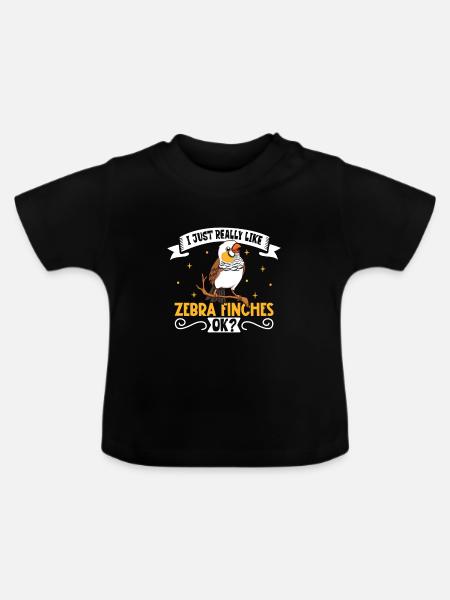 Ich liebe meinen Zebrafink - Baby Bio-T-Shirt mit Rundhals - Schwarz