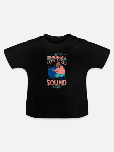 Bärenstarker Sound - Tontechniker - Baby Bio-T-Shirt mit Rundhals - Schwarz