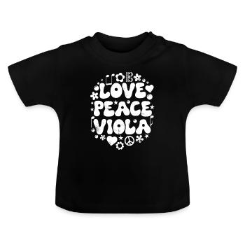 Viola Viola Violist Vintage Love - Baby Organic T-Shirt with Round Neck - black - Front
