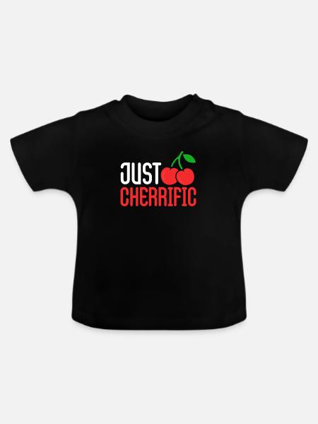 Kirsche Kirschbaum Kirschblüte Frucht Geschenk - Baby Bio-T-Shirt mit Rundhals - Schwarz