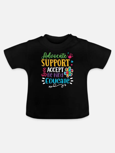 Autismus - Baby Bio-T-Shirt mit Rundhals - Schwarz