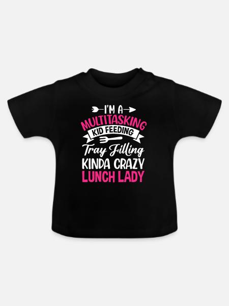 Cafeteria-Mitarbeiterin Multitasking Kinderfütteru - Baby Bio-T-Shirt mit Rundhals - Schwarz