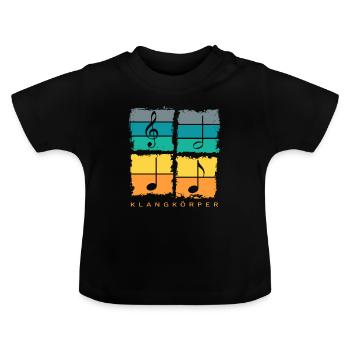 Orchestre Chœur Orchestre Rétro - T-shirt bio col rond Bébé - noir - Devant