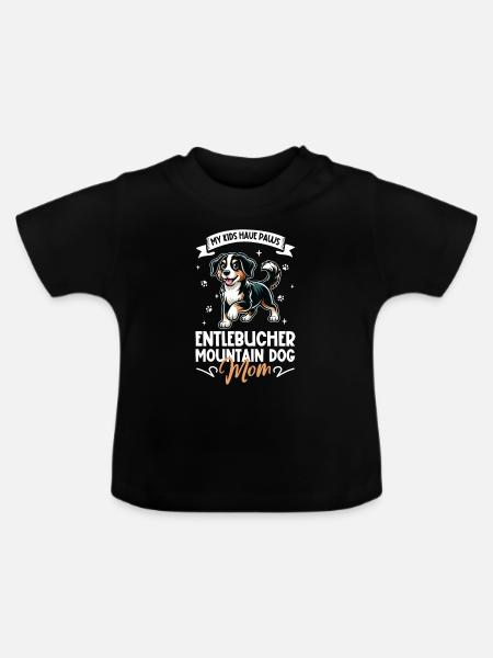 Entlebucher Sennenhund Mama - Baby Bio-T-Shirt mit Rundhals - Schwarz