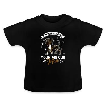 Mountain Cur Mama - Baby Organic T-Shirt with Round Neck - black - Front