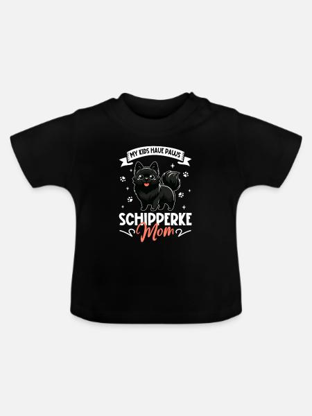 Schipperke Mama - Baby Bio-T-Shirt mit Rundhals - Schwarz