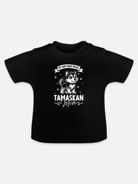 Tamaskan Mama - Baby Bio-T-Shirt mit Rundhals - Schwarz