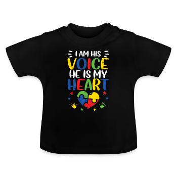 Autismus - Baby Bio-T-Shirt mit Rundhals - Schwarz - Vorne