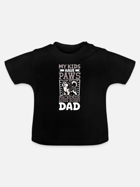 Mackenzie River Husky Papa - Baby Bio-T-Shirt mit Rundhals - Schwarz