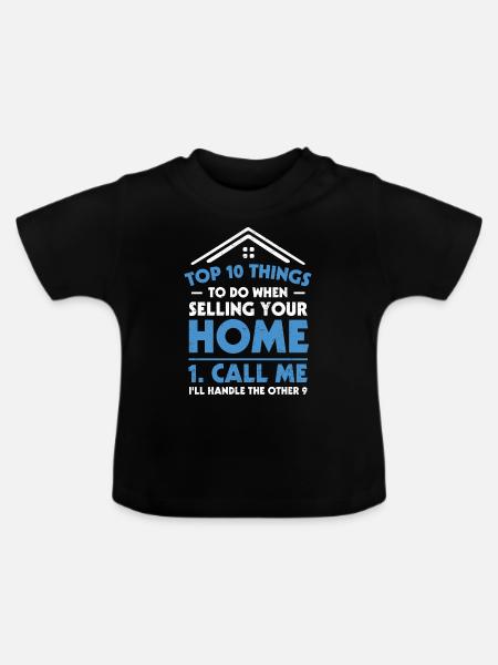Immobilienmakler - Baby Bio-T-Shirt mit Rundhals - Schwarz