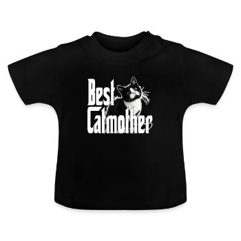 Cat Mom Best Catmother Ever Crazy Cat Mother Kitty - Baby Organic T-Shirt with Round Neck - black - Front