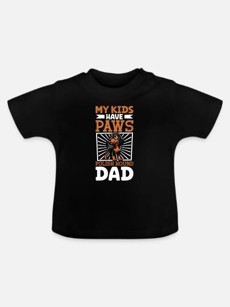 Polnische Bracke Papa - Baby Bio-T-Shirt mit Rundhals - Schwarz
