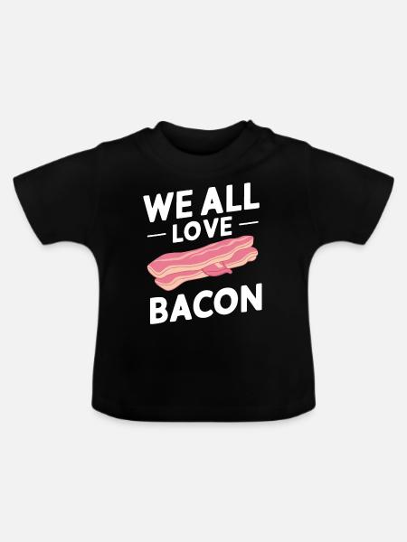Bacon Frühstück Speck - Baby Bio-T-Shirt mit Rundhals - Schwarz