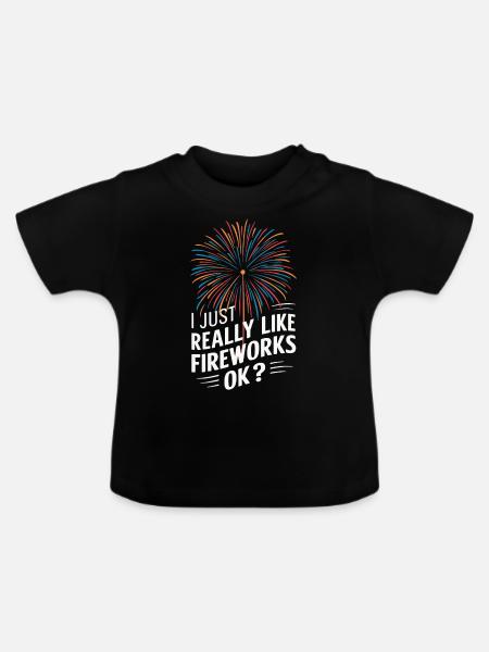 Pyrotechniker Feuerwerk Pyrotechnik - Baby Bio-T-Shirt mit Rundhals - Schwarz