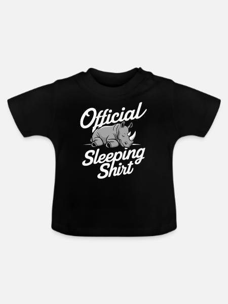 Nashorn Rhinozeros - Baby Bio-T-Shirt mit Rundhals - Schwarz