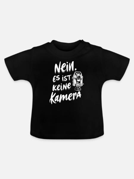 Tachymeter keine Kamera Geodäsie Geomatiker Fun - Baby Bio-T-Shirt mit Rundhals - Schwarz