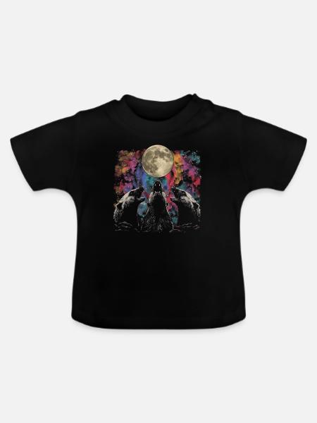 Honigdachs-Ratel Heulender Mond - Baby Bio-T-Shirt mit Rundhals - Schwarz