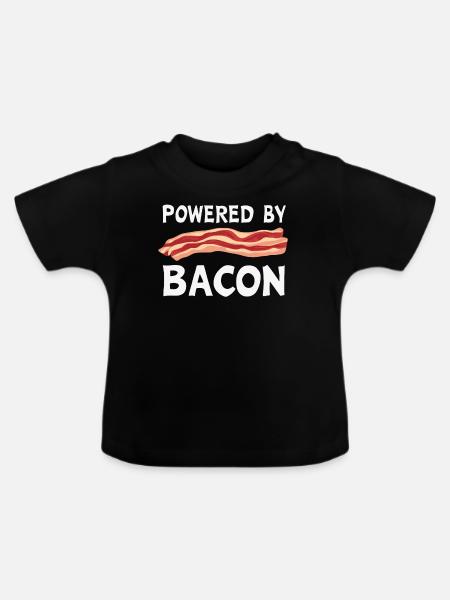 Bacon Frühstück Speck - Baby Bio-T-Shirt mit Rundhals - Schwarz