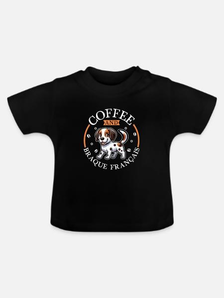 Kaffee und Braque Français - Baby Bio-T-Shirt mit Rundhals - Schwarz