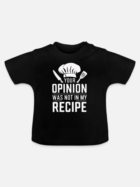 Koch Kochen Küchencheff Bäker - Baby Bio-T-Shirt mit Rundhals - Schwarz