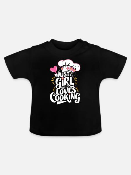 Koch Kochen Küchencheff Bäker - Baby Bio-T-Shirt mit Rundhals - Schwarz