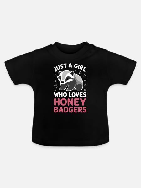 Dachs Honigdachs Tier - Baby Bio-T-Shirt mit Rundhals - Schwarz
