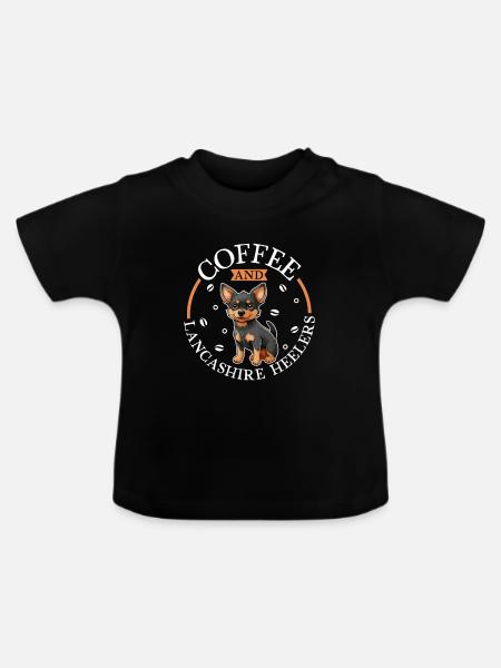 Kaffee und Lancashire Heeler - Baby Bio-T-Shirt mit Rundhals - Schwarz