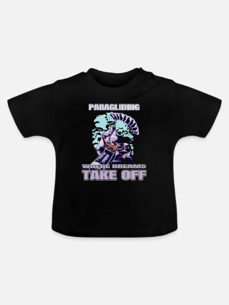 Paragliding: Where Dreams Take Off - Baby Bio-T-Shirt mit Rundhals - Schwarz