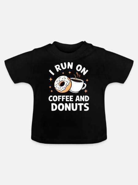 Donut Donuts Süßigkeiten Bagel - Baby Bio-T-Shirt mit Rundhals - Schwarz