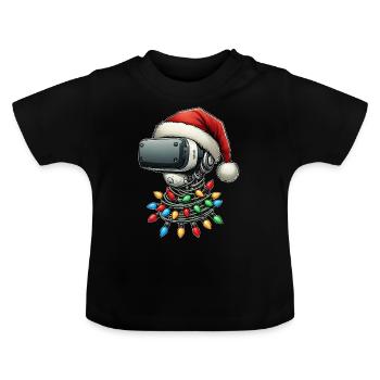 Virtual Reality VR Player Video Games - Baby Organic T-Shirt with Round Neck - black - Front